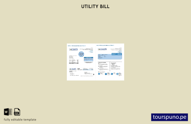Plantilla de factura de servicios públicos EMC de Georgia Jackson de EE. UU. lis